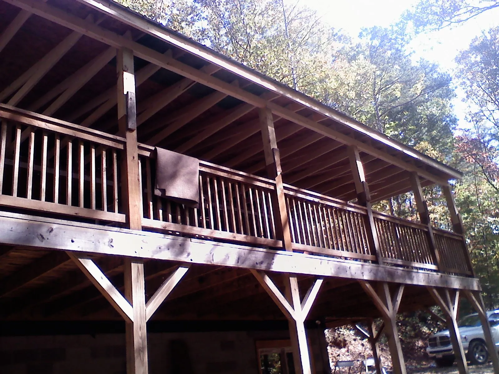 Timber framing under a new elevated porch and deck — Roof Leak Repair in Channelview by Roofing Brothers
